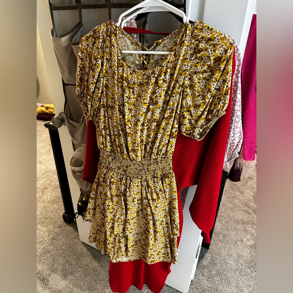 Yellow floral dress